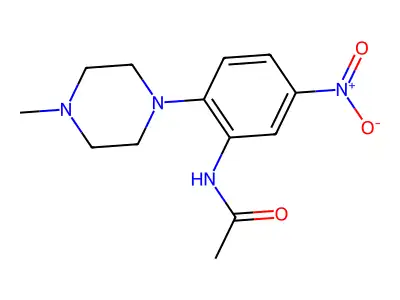N-[2-(4-methylpiperazin-1-yl)-5-nitrophenyl]acetamide structure