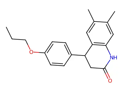 6,7-dimethyl-4-(4-propoxyphenyl)-3,4-dihydro-1H-quinolin-2-one structure