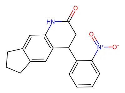 4-(2-nitrophenyl)-1,3,4,6,7,8-hexahydro-2H-cyclopenta[g]quinolin-2-one structure
