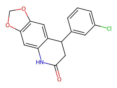 8-(3-chlorophenyl)-7,8-dihydro-5H-[1,3]dioxolo[4,5-g]quinolin-6-one structure