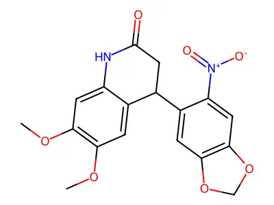 6,7-dimethoxy-4-(6-nitro-1,3-benzodioxol-5-yl)-3,4-dihydroquinolin-2(1H)-one structure