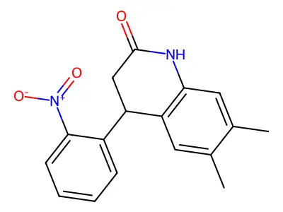 6,7-dimethyl-4-(2-nitrophenyl)-3,4-dihydroquinolin-2(1H)-one structure