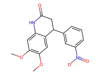 6,7-dimethoxy-4-(3-nitrophenyl)-3,4-dihydroquinolin-2(1H)-one structure