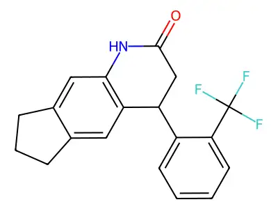 4-[2-(Trifluoromethyl)phenyl]-1,3,4,6,7,8-hexahydrocyclopenta[g]quinolin-2-one structure