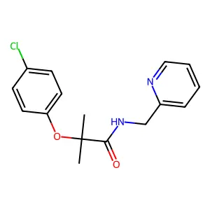 2-(4-chlorophenoxy)-2-methyl-N-(pyridin-2-ylmethyl)propanamide structure