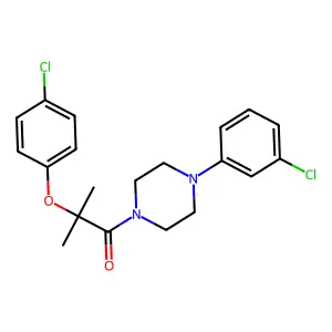 2-(4-Chlorophenoxy)-1-[4-(3-chlorophenyl)piperazin-1-yl]-2-methylpropan-1-one structure