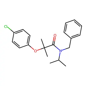 N-benzyl-2-(4-chlorophenoxy)-2-methyl-N-propan-2-ylpropanamide structure