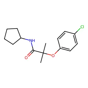 2-(4-chlorophenoxy)-N-cyclopentyl-2-methylpropanamide structure