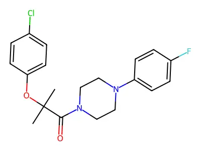 2-(4-Chlorophenoxy)-1-[4-(4-fluorophenyl)piperazin-1-yl]-2-methylpropan-1-one structure