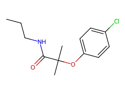 2-(4-chlorophenoxy)-2-methyl-N-propylpropanamide structure