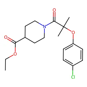Ethyl 1-[2-(4-chlorophenoxy)-2-methylpropanoyl]piperidine-4-carboxylate structure