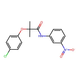 2-(4-chlorophenoxy)-2-methyl-N-(3-nitrophenyl)propanamide structure