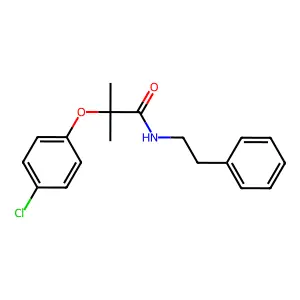 2-(4-chlorophenoxy)-2-methyl-N-(2-phenylethyl)propanamide structure