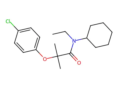 2-(4-chlorophenoxy)-N-cyclohexyl-N-ethyl-2-methylpropanamide structure