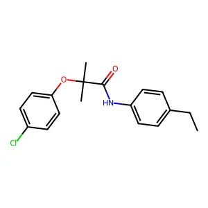 2-(4-chlorophenoxy)-N-(4-ethylphenyl)-2-methylpropanamide structure