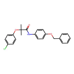 2-(4-chlorophenoxy)-2-methyl-N-(4-phenylmethoxyphenyl)propanamide structure