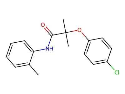 2-(4-chlorophenoxy)-2-methyl-N-(2-methylphenyl)propanamide structure