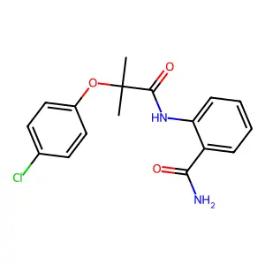 2-[[2-(4-Chlorophenoxy)-2-methylpropanoyl]amino]benzamide structure