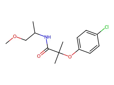 2-(4-chlorophenoxy)-N-(1-methoxypropan-2-yl)-2-methylpropanamide structure