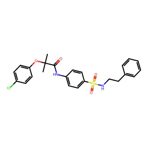 2-(4-chlorophenoxy)-2-methyl-N-{4-[(2-phenylethyl)sulfamoyl]phenyl}propanamide structure
