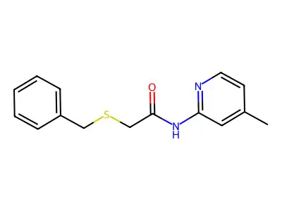 2-benzylsulfanyl-N-(4-methylpyridin-2-yl)acetamide structure