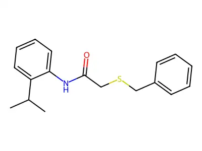 2-benzylsulfanyl-N-(2-propan-2-ylphenyl)acetamide structure