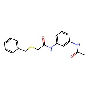 N-[3-(acetylamino)phenyl]-2-(benzylsulfanyl)acetamide structure