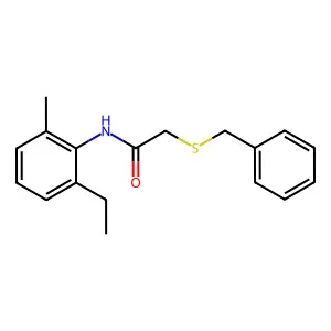 2-benzylsulfanyl-N-(2-ethyl-6-methylphenyl)acetamide structure