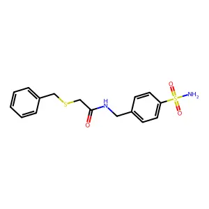 2-benzylsulfanyl-N-[(4-sulfamoylphenyl)methyl]acetamide structure