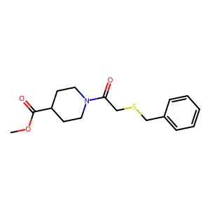 Methyl 1-[(benzylsulfanyl)acetyl]piperidine-4-carboxylate structure