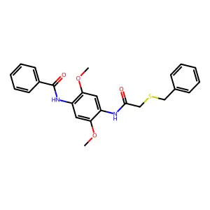 N-[4-[(2-benzylsulfanylacetyl)amino]-2,5-dimethoxyphenyl]benzamide structure