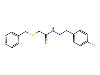 2-(benzylsulfanyl)-N-[2-(4-fluorophenyl)ethyl]acetamide structure