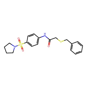 2-benzylsulfanyl-N-(4-pyrrolidin-1-ylsulfonylphenyl)acetamide structure