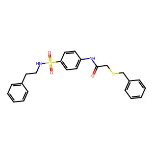 2-(benzylsulfanyl)-N-{4-[(2-phenylethyl)sulfamoyl]phenyl}acetamide structure