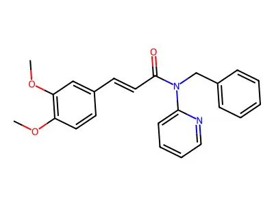 (E)-N-benzyl-3-(3,4-dimethoxyphenyl)-N-pyridin-2-ylprop-2-enamide structure