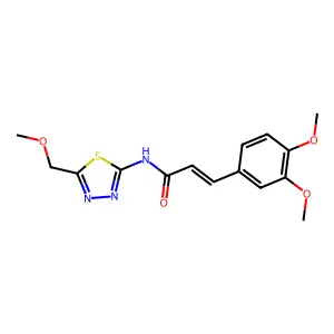 (E)-3-(3,4-dimethoxyphenyl)-N-[5-(methoxymethyl)-1,3,4-thiadiazol-2-yl]prop-2-enamide structure