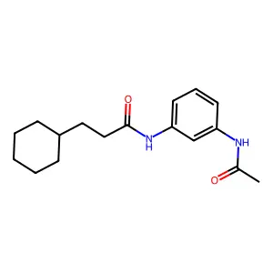 N-[3-(acetylamino)phenyl]-3-cyclohexylpropanamide structure