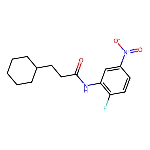 3-cyclohexyl-N-(2-fluoro-5-nitrophenyl)propanamide structure