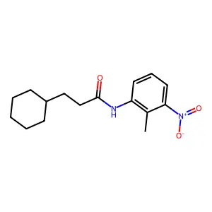 3-cyclohexyl-N-(2-methyl-3-nitrophenyl)propanamide structure