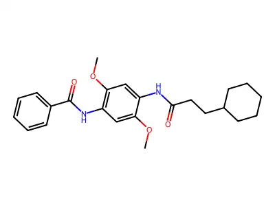 N-[4-(3-cyclohexylpropanoylamino)-2,5-dimethoxyphenyl]benzamide structure