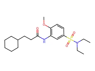 3-cyclohexyl-N-[5-(diethylsulfamoyl)-2-methoxyphenyl]propanamide structure