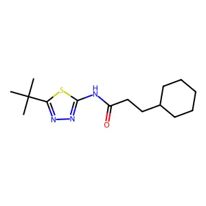 N-(5-tert-butyl-1,3,4-thiadiazol-2-yl)-3-cyclohexylpropanamide structure