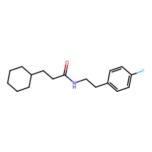 3-cyclohexyl-N-[2-(4-fluorophenyl)ethyl]propanamide structure