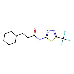 3-cyclohexyl-N-[5-(trifluoromethyl)-1,3,4-thiadiazol-2-yl]propanamide structure