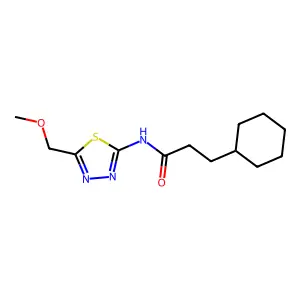 3-cyclohexyl-N-[5-(methoxymethyl)-1,3,4-thiadiazol-2-yl]propanamide structure