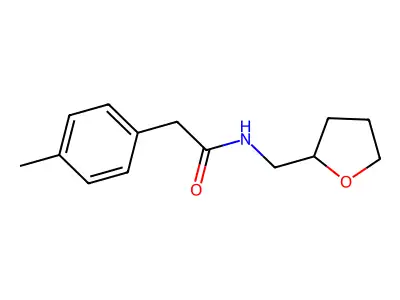 2-(4-methylphenyl)-N-(oxolan-2-ylmethyl)acetamide structure