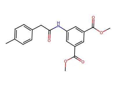 Dimethyl 5-{[(4-methylphenyl)acetyl]amino}benzene-1,3-dicarboxylate structure