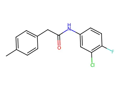 N-(3-chloro-4-fluorophenyl)-2-(4-methylphenyl)acetamide structure