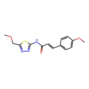(E)-N-[5-(methoxymethyl)-1,3,4-thiadiazol-2-yl]-3-(4-methoxyphenyl)prop-2-enamide structure