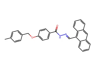 N-(anthracen-9-ylmethylideneamino)-4-[(4-methylphenyl)methoxy]benzamide structure